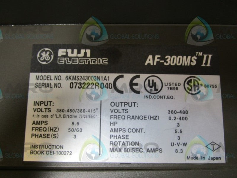 FUJI ELECTRIC 6KMS243003N1A1 AC DRIVE  UNMP