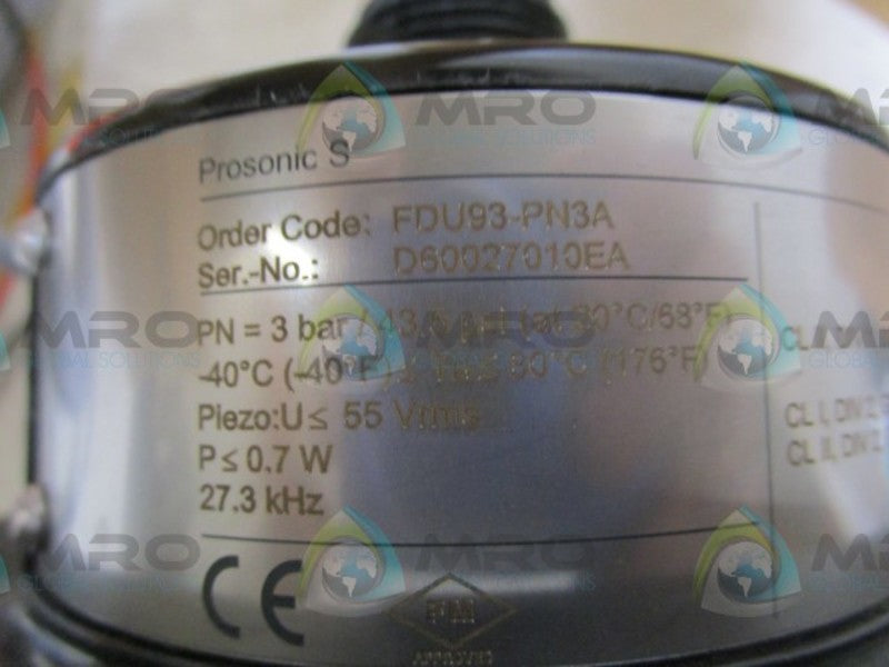ENDRESS+HAUSER PROSONIC S FDU93-PN3A ULTRASONIC SENSOR  NSMP