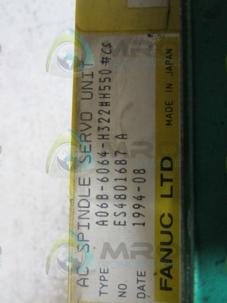 FANUC A06B-6064-H322 SERVO AMPLIFIER  UNMP