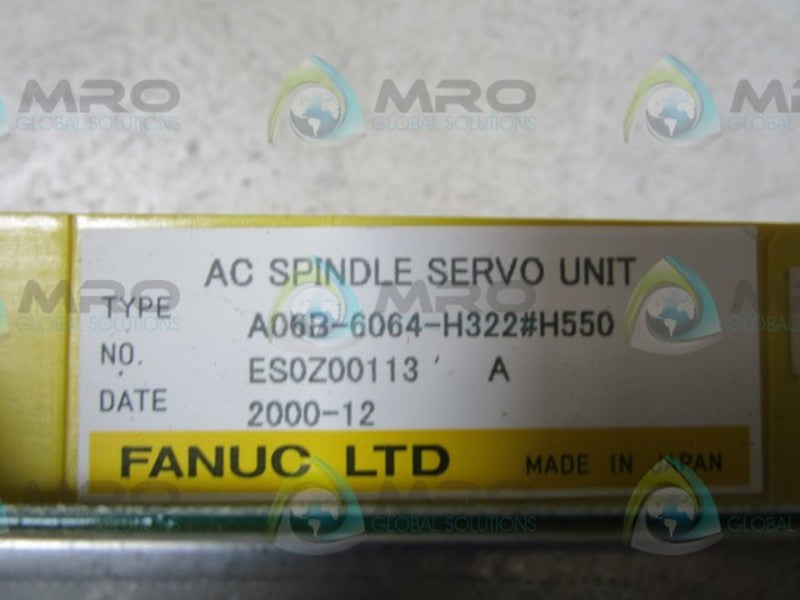 FANUC A06B-6064-H322 SERVO AMPLIFIER (AS IS)  UNMP