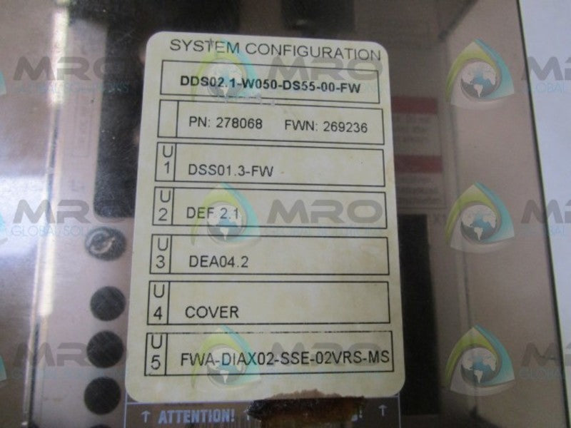 INDRAMAT DDS02.1-W050-DS55-00-FW SERVO CONTROLLER  UNMP