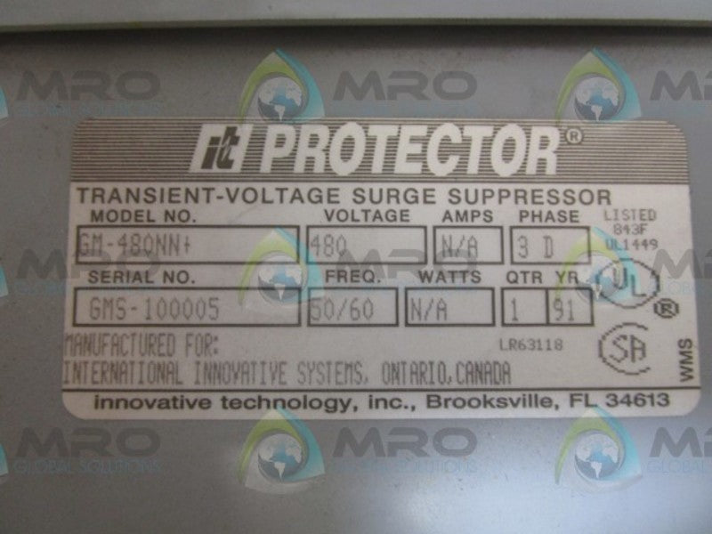 INNOVATIVE TECHNOLOGY GM-480NN SURGE SUPRESSOR  NSMP