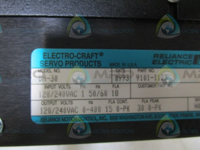 RELIANCE ELECTRIC BRU-200 DM-30 9101-1133 SERVO DRIVE (AS PICTURED)  UNMP