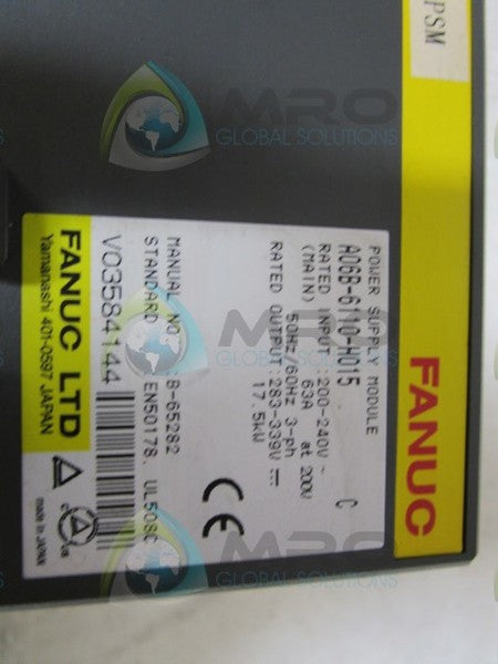FANUC A06B-6110-H015 POWER SUPPLY MODULE  NSNP