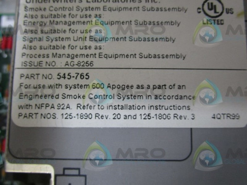 SIEMENS 545-432 SCU CONTROLLER BOARD  UNMP