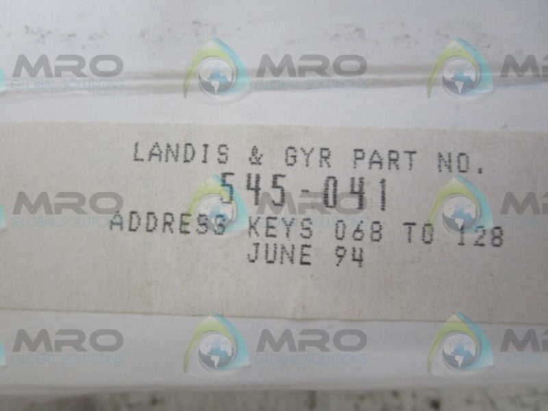 LANDIS & GYR 545-041 ADDRESS KEYS  NSMP