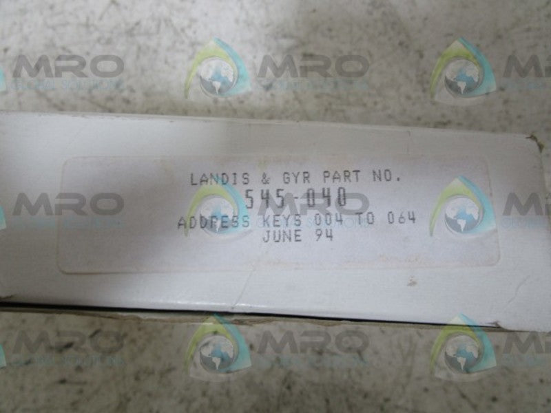 LANDIS & GYR 545-040 ADDRESS KEYS  NSMP