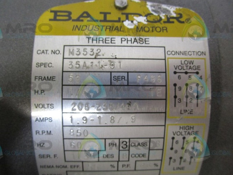 BALDOR M3532 MOTOR  UNMP