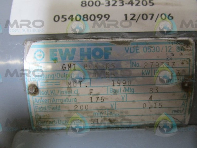 EW HOF GMI 80K-R5 MOTOR  UNMP