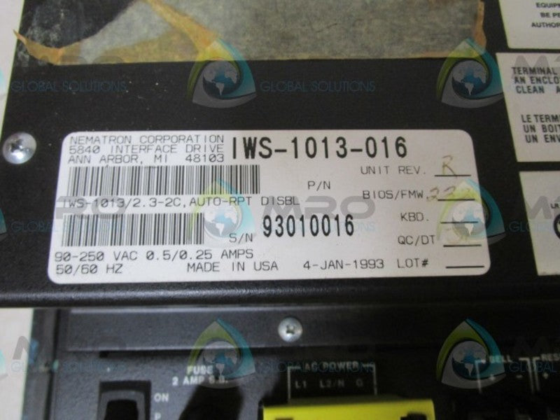 NEMATRON IWS-1013-016 OPERATOR INTERFACE  UNMP