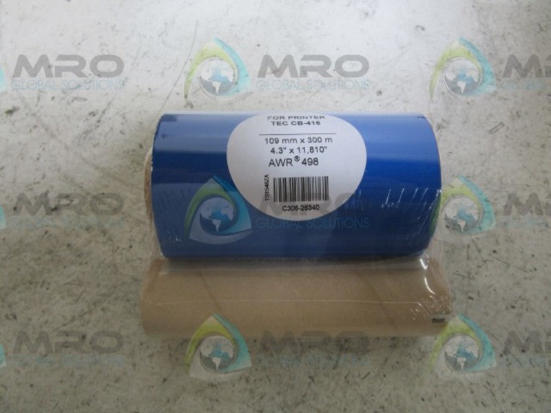 LOT OF 5 TEC AWR-498 THERMAL TRANSFER ROLLS NSMP