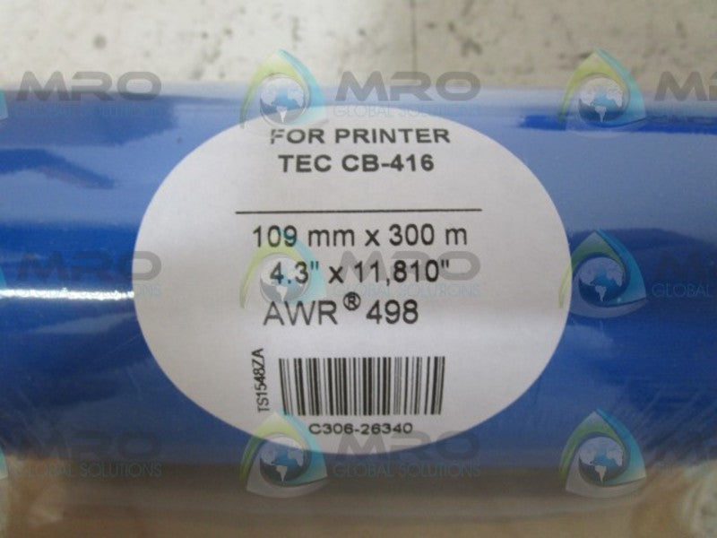 LOT OF 5 TEC AWR-498 THERMAL TRANSFER ROLLS NSMP