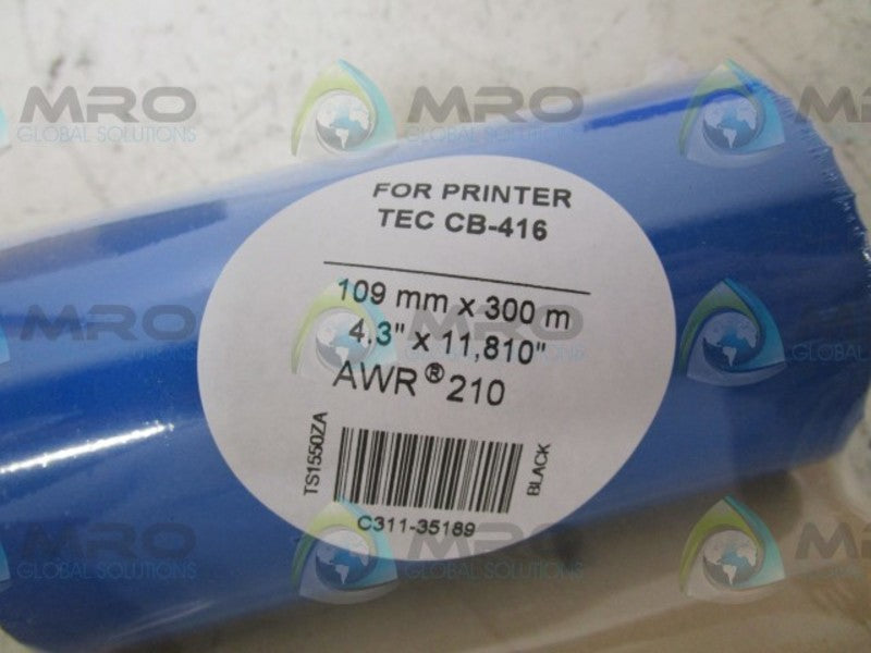 LOT OF 5 TEC AWR-210 THERMAL TRANSFER ROLLS NSMP