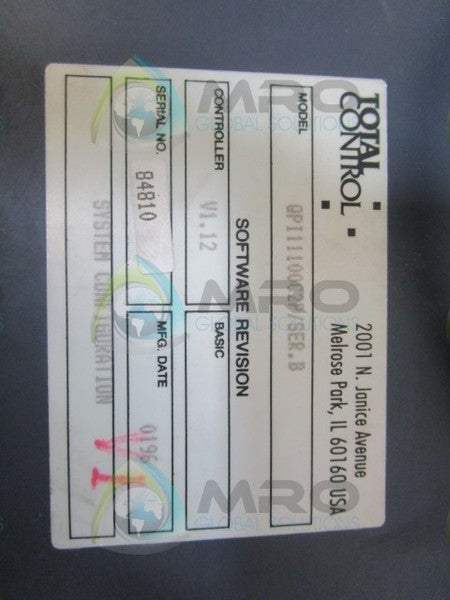 TOTAL CONTROL QPI11100C2P W/ R-QPI-ABR-002 OPERATOR INTERFACE  UNMP
