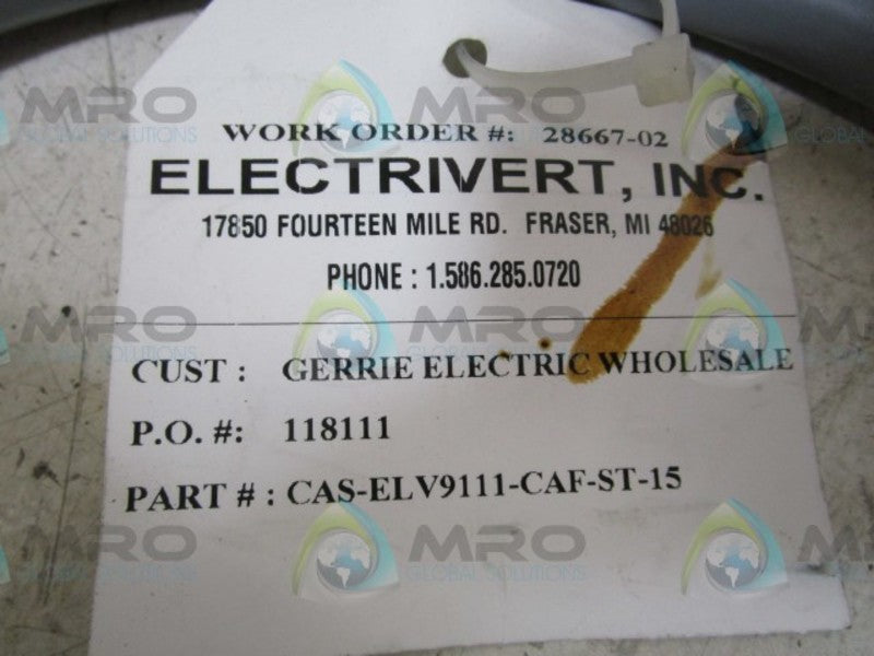 ELECTRIVERT CAS-ELV9111-CAF-ST-15 CABLE  NSNP