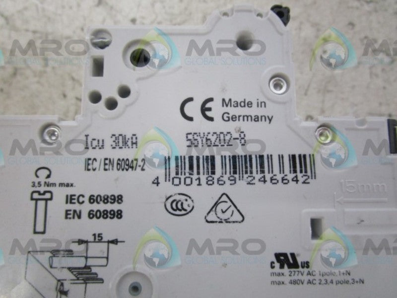 SIEMENS 5SY6202-8 CIRCUIT BREAKER  NSNP