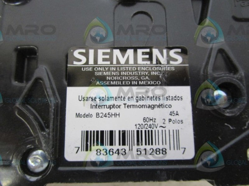 SIEMENS B245HH CIRCUIT BREAKER  UNMP