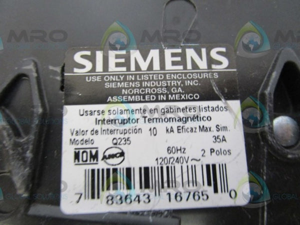 SIEMENS Q235 CIRCUIT BREAKER 35A  NSNP
