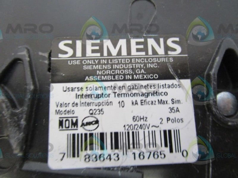 SIEMENS Q235 CIRCUIT BREAKER 35A  NSNP