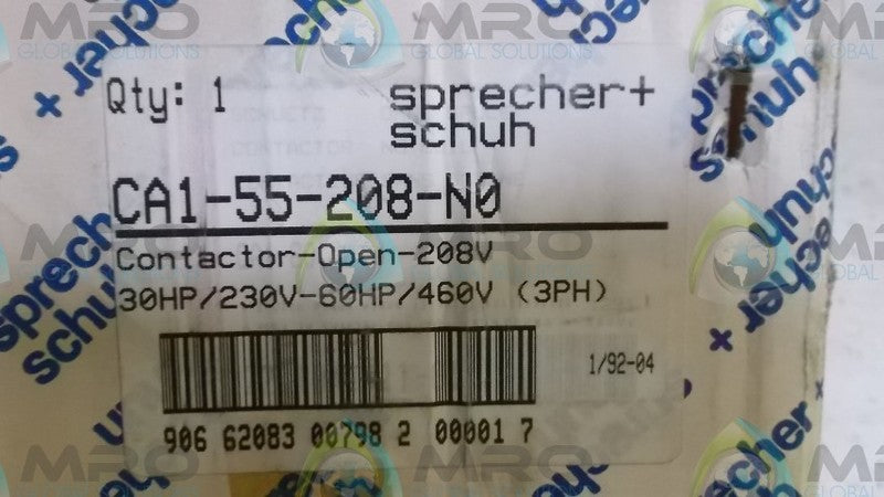 SPRECHER+SCHUH CA1-55-208-N0 CONTACTOR  NSMP