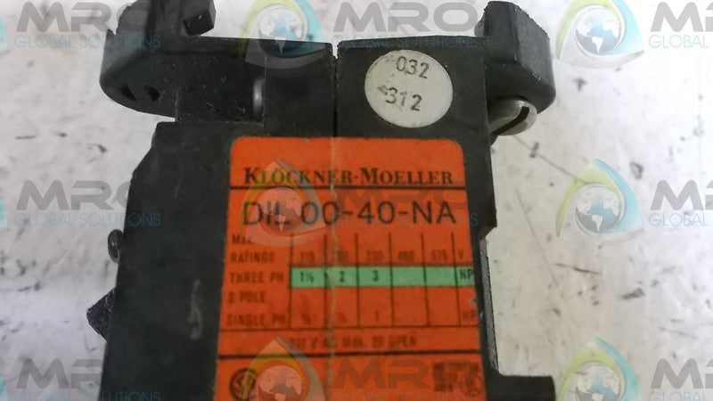 KLOCKNER MOELLER DIL00-40-NA CONTACTOR  UNMP
