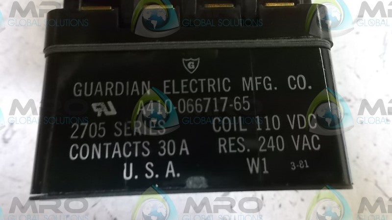 GUARDIAN ELECTRIC A410-066717-65 RELAY  NSNP