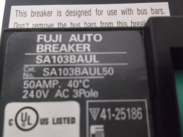 FUJI SA103BAUL50 CIRCUIT BREAKER 50AMP 3 POLE 240V  NSMP