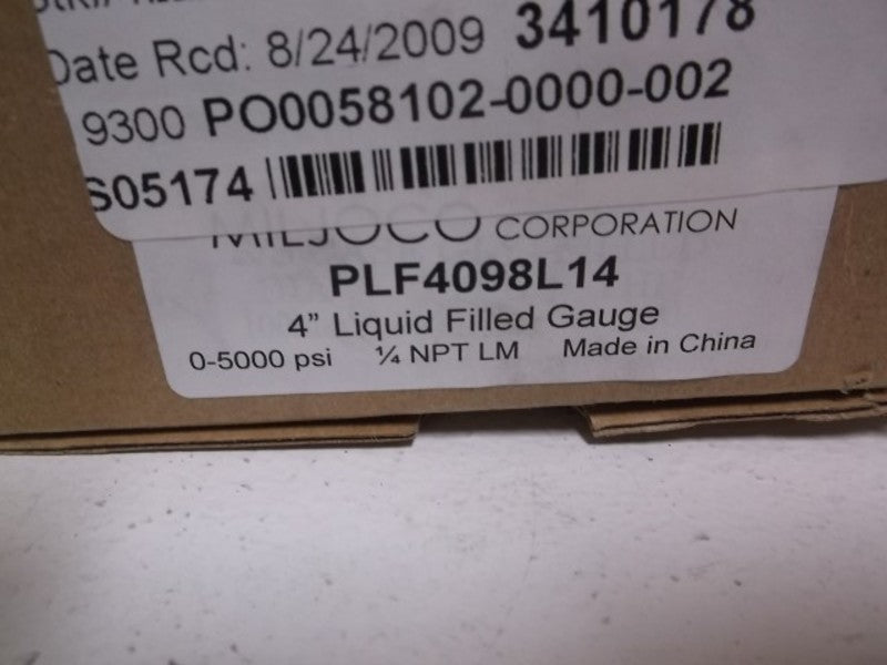 MILJOCO PLF4098L14 4" LIQUID FILLED GAUGE 0-5000 PSI  NSMP