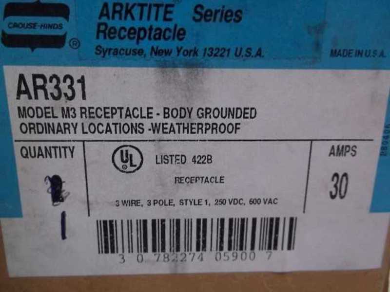 CROUSE-HINDS AR331 RECEPTACLE  NSMP