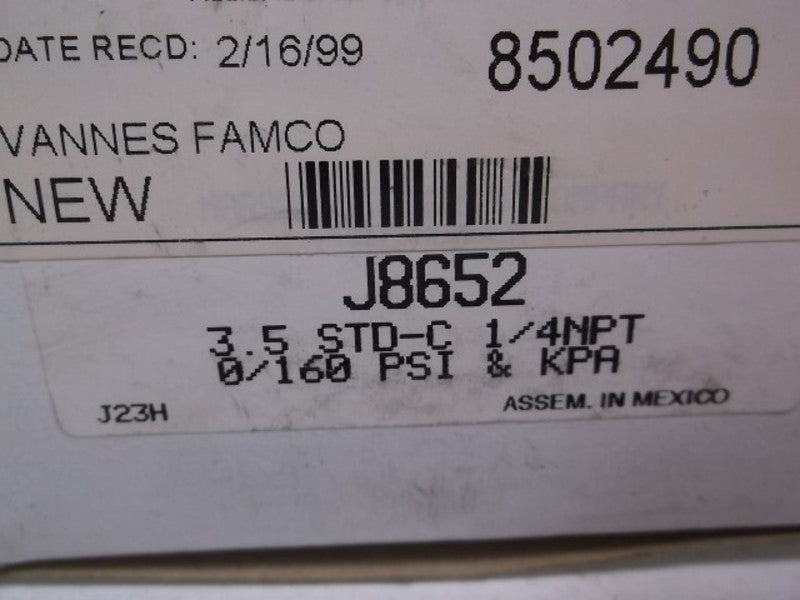 MARSH J8652 GENERAL SERVICE GAUGE 0-160 PSI  NSMP