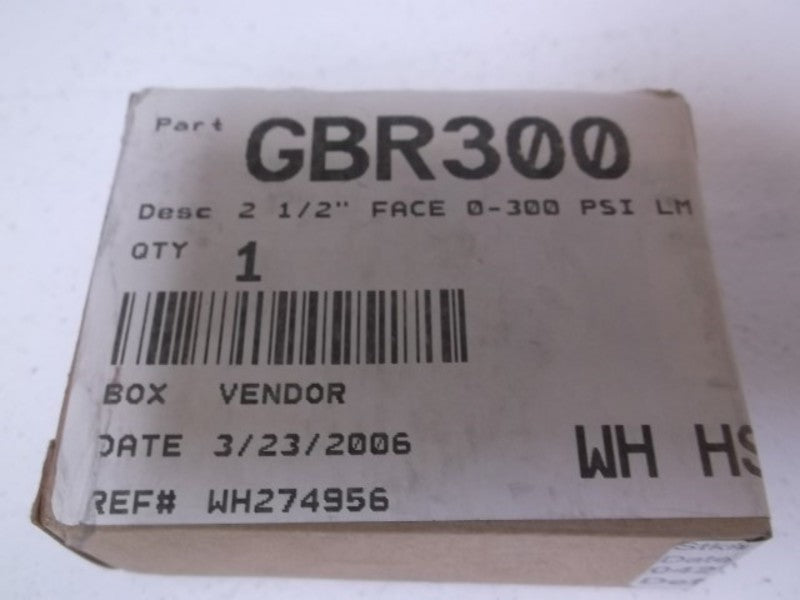 DIXON GBR300 LOWER MOUNT 2-1/2" 0-300 PSI GAUGE  NSMP