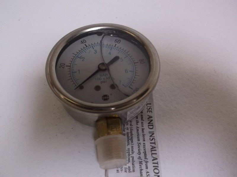 USG C-PT 5HK68 LIQUID FILLED GAUGE 0-100 PSI  NSMP