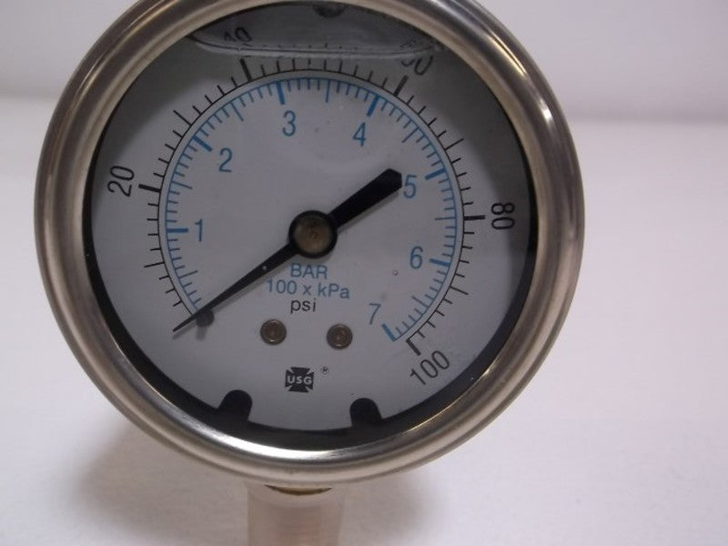 USG C-PT 5HK68 LIQUID FILLED GAUGE 0-100 PSI  NSMP
