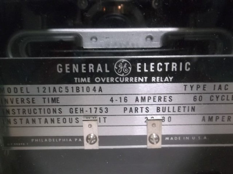 GENERAL ELECTRIC 12IAC51B104A LS OVERCURRENT TIME RELAY  NSMP