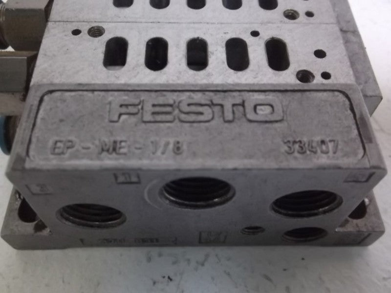 LOT OF 13 FESTO AW-ME-1/8 W/EP-ME-1/8 VALVE & BASE UNMP