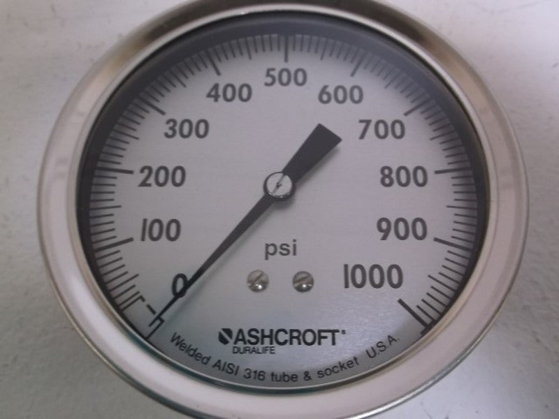 ASHCROFT 351009AW02L-30IMV&300# PRESSURE GAUGE 1000PSI  NSMP