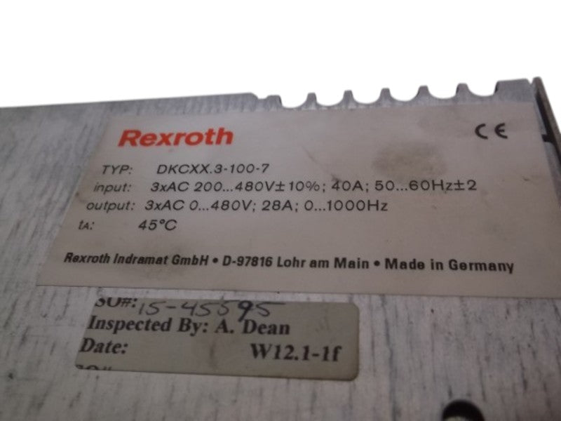 REXROTH INDRAMAT DKCXX.3-100-7 ECO SERVO DRIVE  UNMP