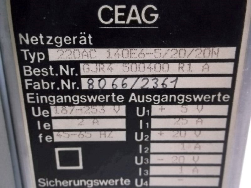 CEAG 35 NE 90 POWER SUPPLY  UNMP