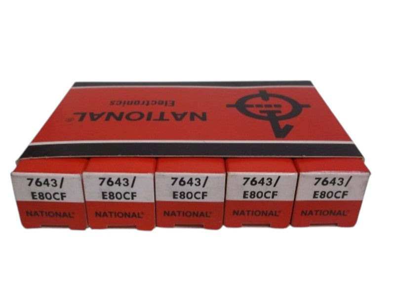 LOT OF 5 NATIONAL 7643/E80CF VACUUM TUBE 9 PIN NSMP