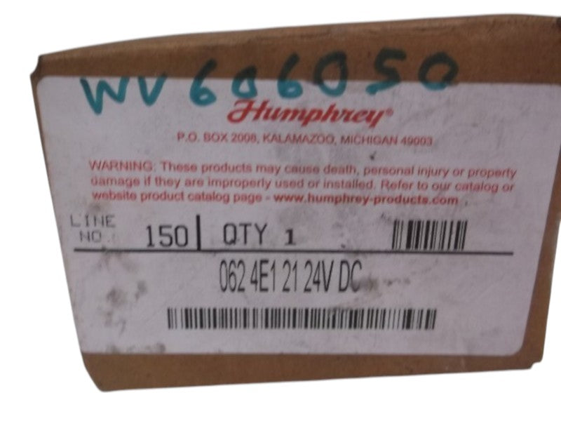 HUMPHREY 0624E12124VDC SOLENOID VALVE W/ BRACKET 24VDC  NSMP