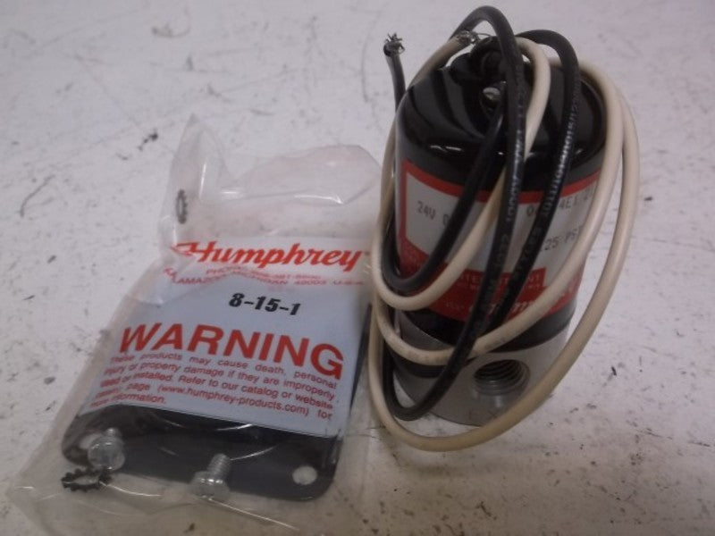 HUMPHREY 0624E12124VDC SOLENOID VALVE W/ BRACKET 24VDC  NSMP