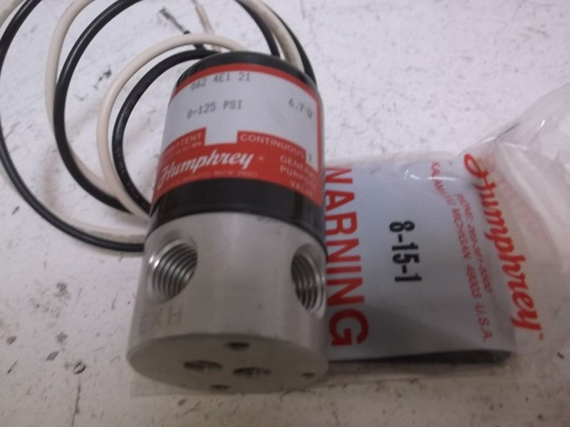 HUMPHREY 0624E12124VDC SOLENOID VALVE W/ BRACKET 24VDC  NSMP