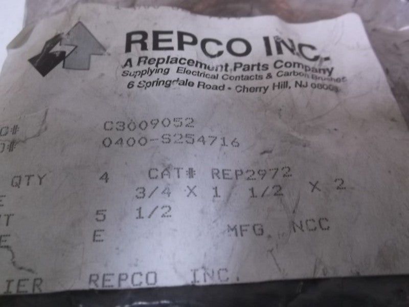 LOT OF 4 REPCO REP2972 CARBON BRUSH NSNP IN A BAG