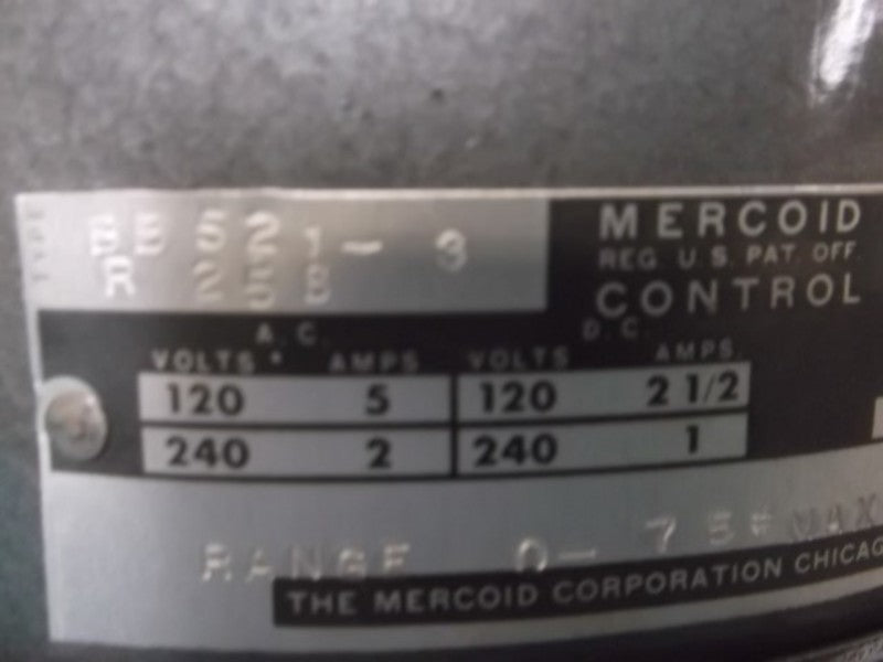MERCOID BB521-3R25B DIFFERENTIAL PRESSURE SWITCH  UNMP