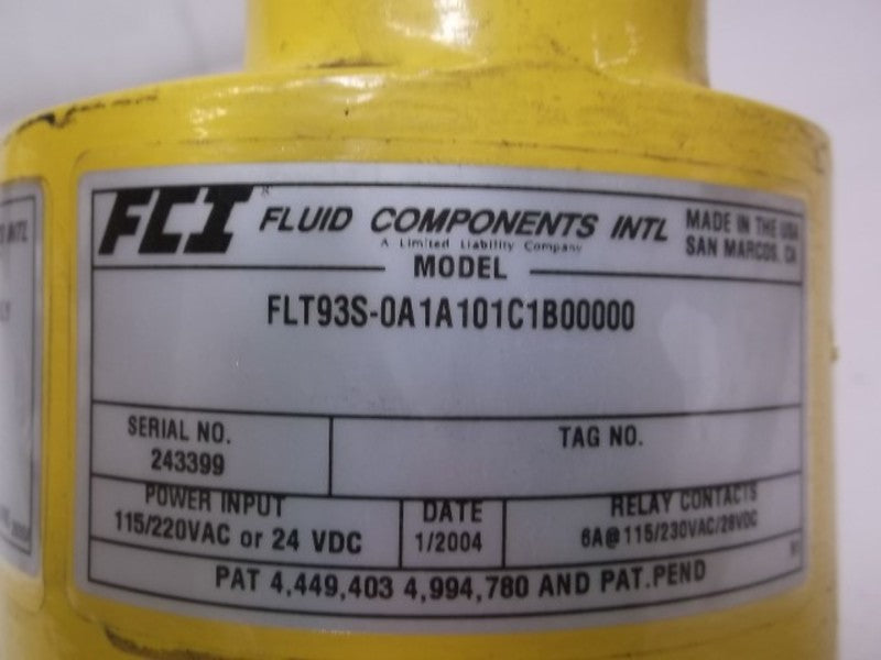 FCI FLT93S-0A1A101C1B00000 FLOW SWITCH  UNMP