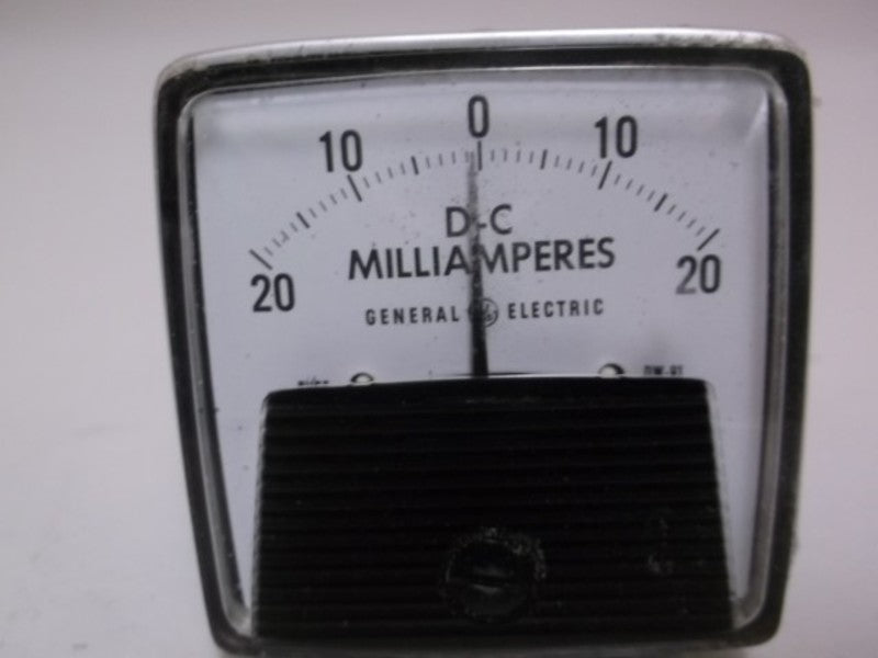 GENERAL ELECTRIC 50-152112HFHF2 PANEL METER 20-0-20 MILLIAMPS  NSMP