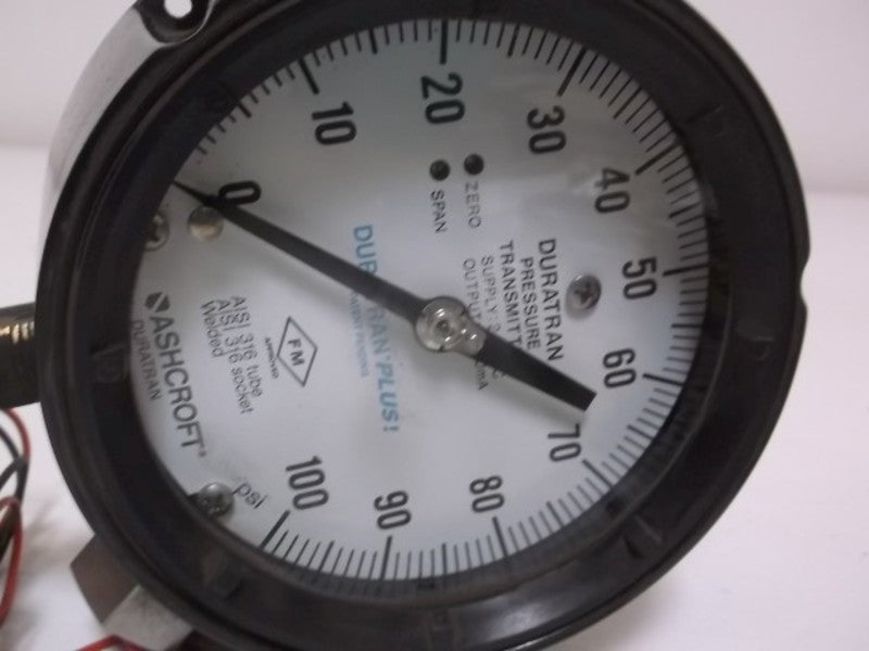 ASHCROFT 452279SSH04LXFM-100# PRESSURE TRANSMITTER 0-100 (AS PICTURED)  UNMP