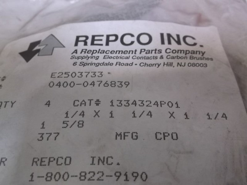 LOT OF 4 REPCO 1334324P01 CARBON BRUSH NSNP IN A BAG