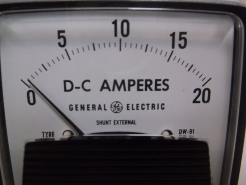GENERAL ELECTRIC 50-152121ECNG2 PANEL METER 0-20 DC AMPERES  NSMP