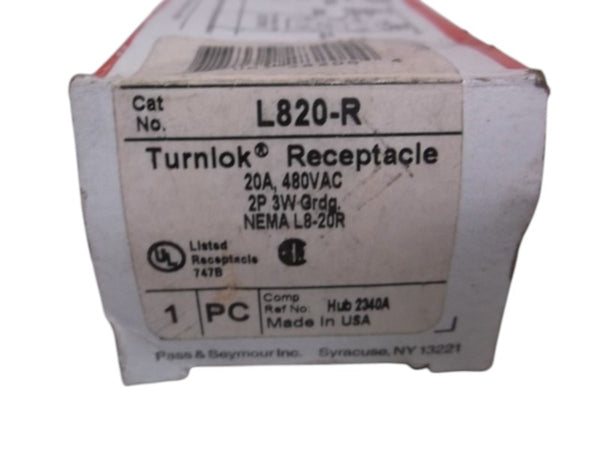 PASS & SEYMOUR L820-R TURNLOK RECEPTACLE  NSMP